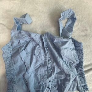 Old Navy Light Blue Smocked Blouse